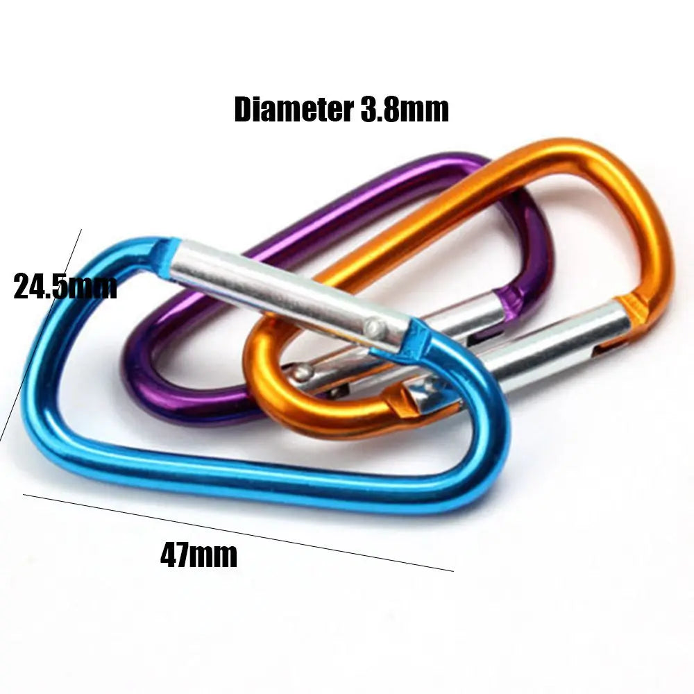 5/10pcs Random Outdoor Sports Multicolor Aluminium Safety Camping Hiking Hook Alloy Carabiner Buckle Keychain Climbing Button