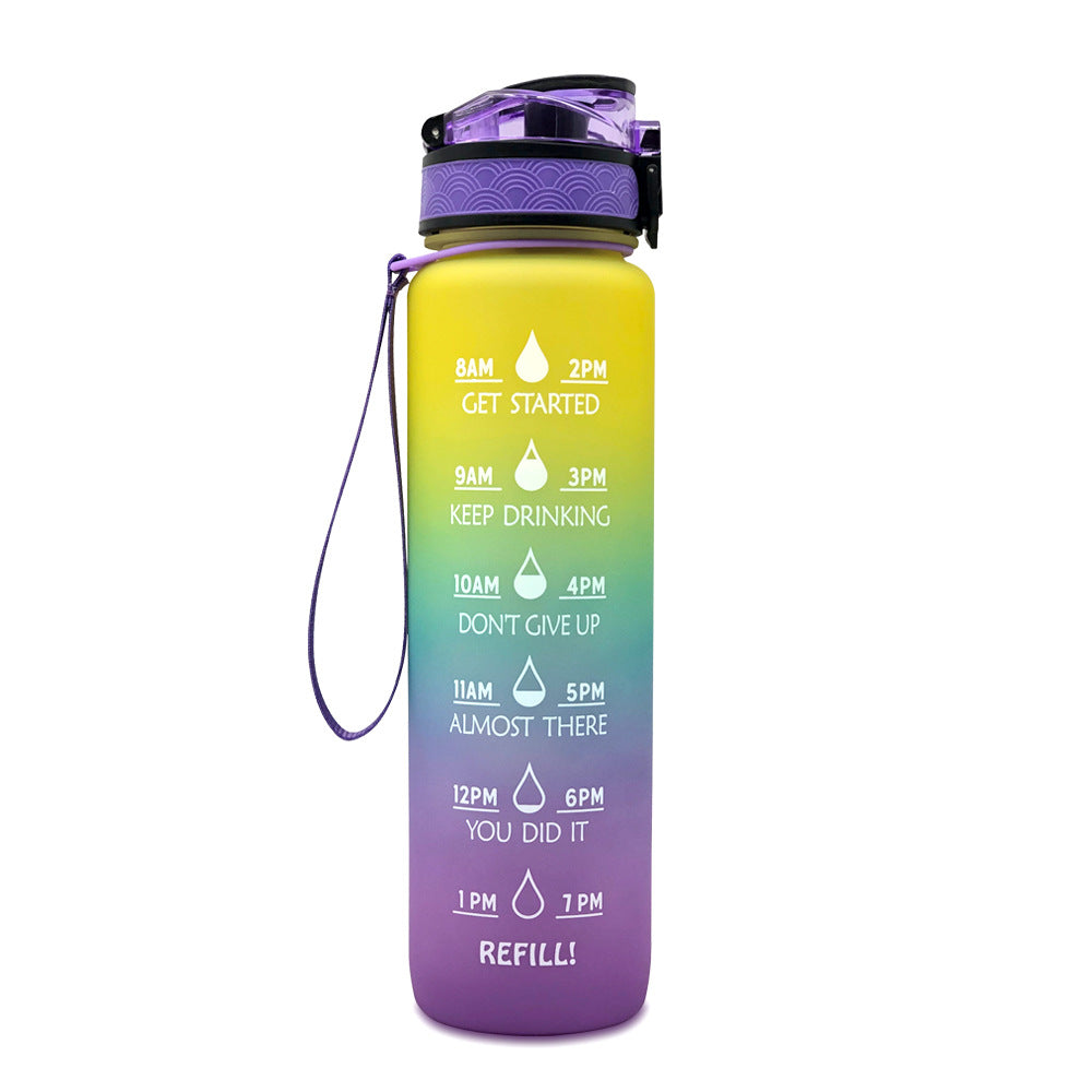 1L Tritan Water Bottle With Time Marker Bounce Cover