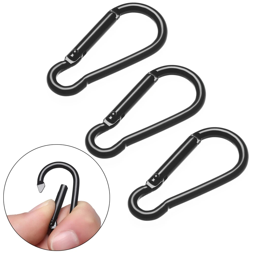 3/6/9pcs Quickdraws Climbing Camping Hiking Packback Buckles D Carabiner Snap Clip Water Bottle Hooks Keychain