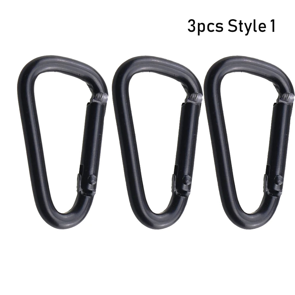 3/6/9pcs Quickdraws Climbing Camping Hiking Packback Buckles D Carabiner Snap Clip Water Bottle Hooks Keychain