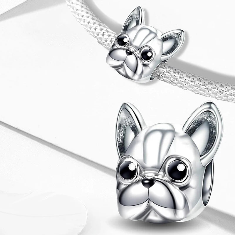 Silver Charm Beads fit Original Pan Charms Bracelet Dog  Love Avocado Flower Silver Jewelry Making DIY Gift