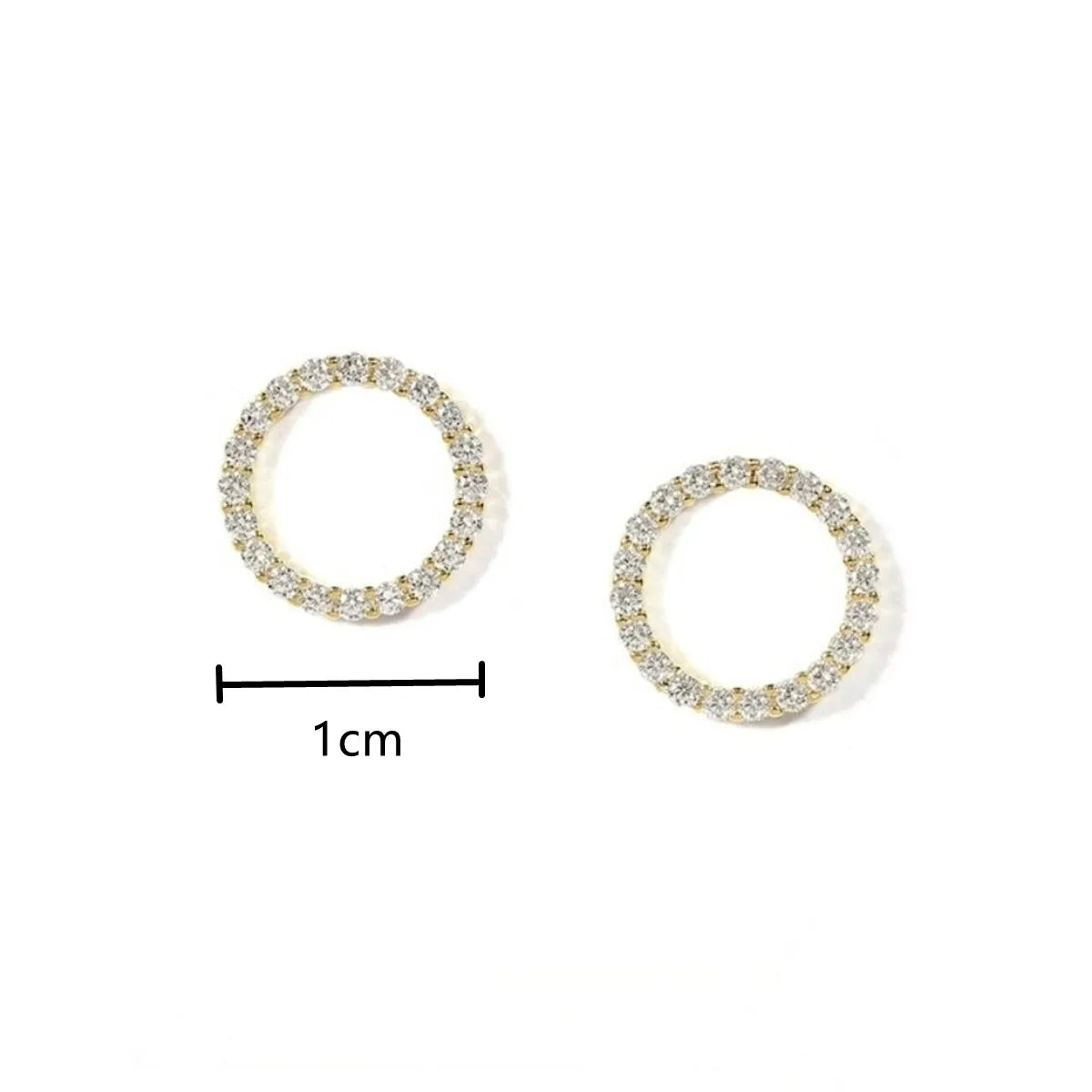 Simple Gold Color S925 Silver Needle Crystal Stud Earrings for women Fashion Jewelry Gift Small Circle Earrings