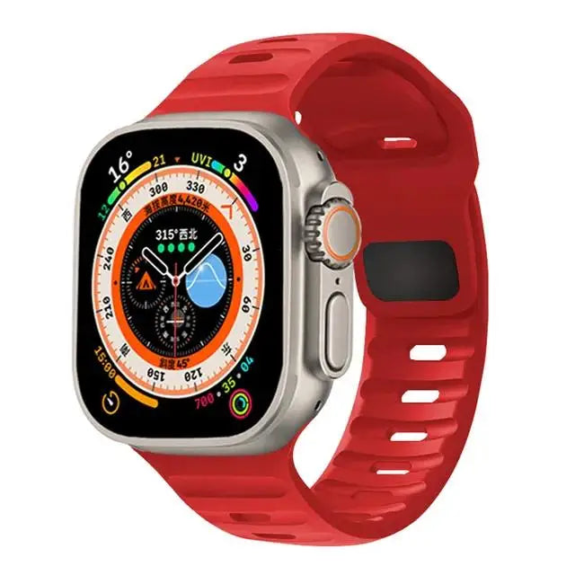 Silicone Sport Strap For Apple Watch Band 49mm 45mm 44mm 42mm 40mm 41mm 38 correa bracelet iwatch Series 9 8 7 6 5 4 3 se ultra