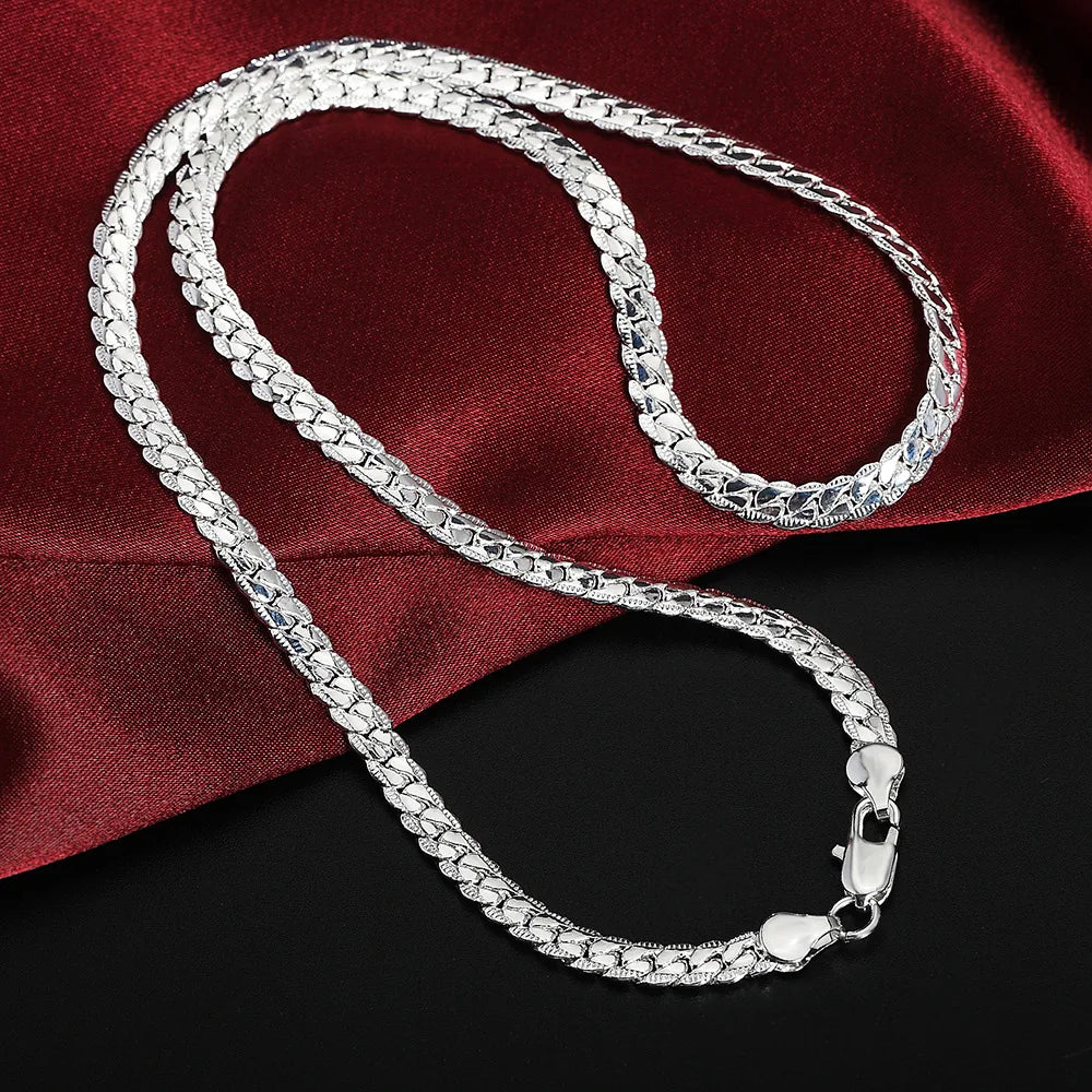 20-60cm 5mm Silver Color luxury brand design noble Necklace Chain For Woman Men Fashion Wedding Engagement Jewelry