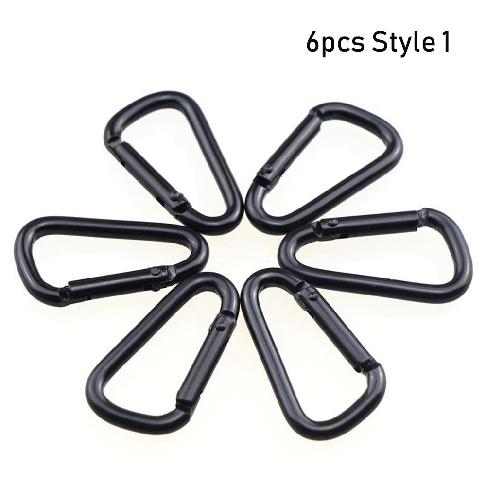 3/6/9pcs Quickdraws Climbing Camping Hiking Packback Buckles D Carabiner Snap Clip Water Bottle Hooks Keychain