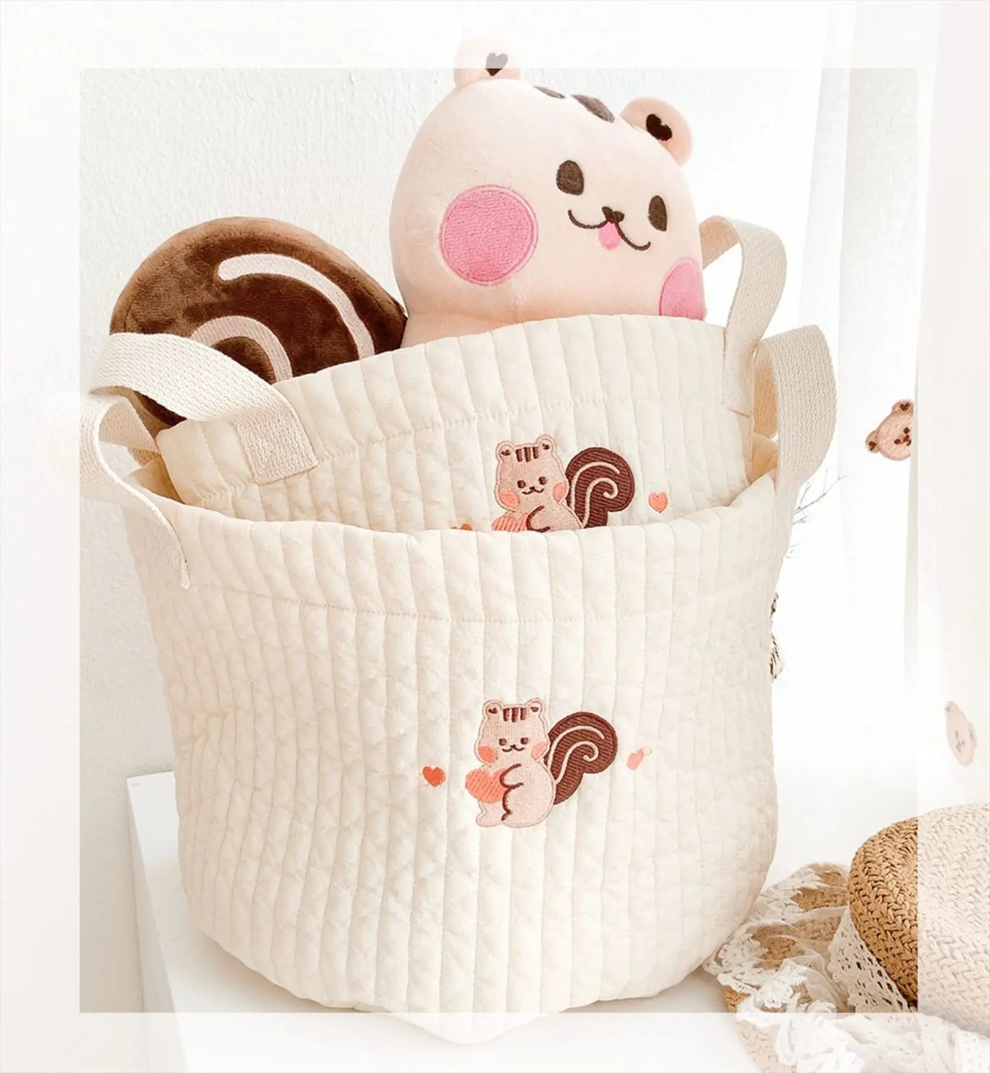 INS Baby Bags Cute Bear Embroidery Diaper Bag Caddy Nappy Cart Storage Mummy Maternity Bag for Newborn Diapers Toys Organizers