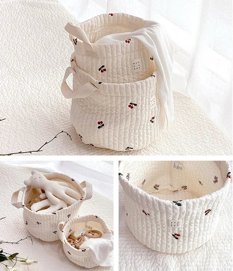 INS Baby Bags Cute Bear Embroidery Diaper Bag Caddy Nappy Cart Storage Mummy Maternity Bag for Newborn Diapers Toys Organizers