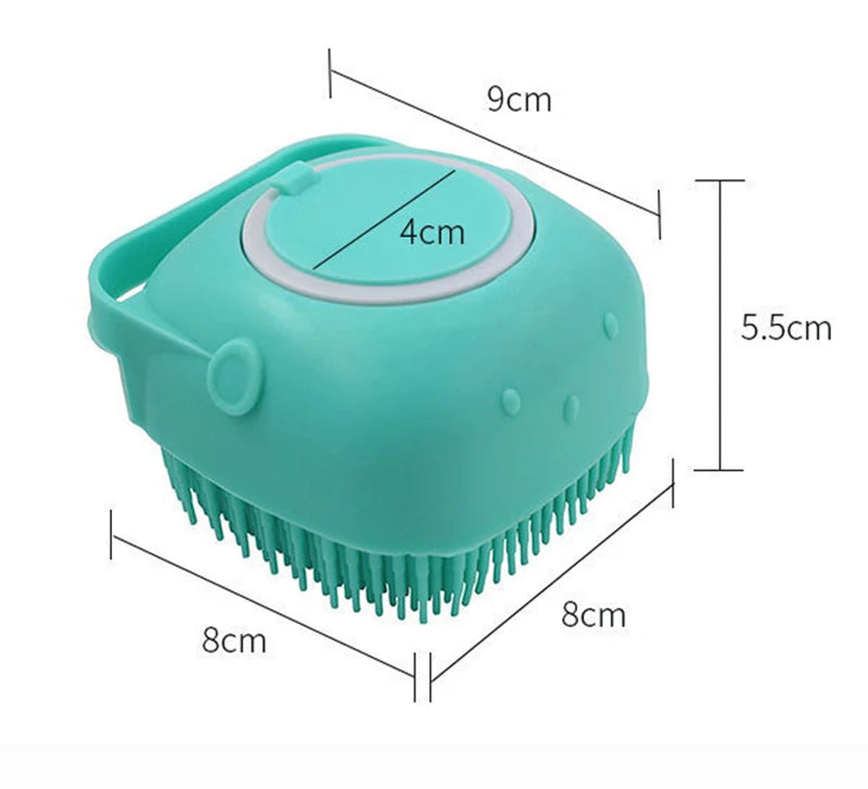 Silicone Dog Bath Massage Gloves Brush Pet Cat Bathroom Cleaning Tool Comb Brush for Dog Can Pour Shampoo Dog Grooming Supplies