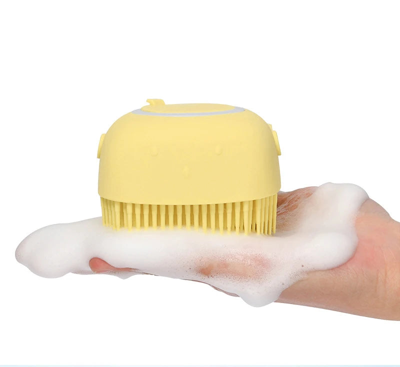 Silicone Dog Bath Massage Gloves Brush Pet Cat Bathroom Cleaning Tool Comb Brush for Dog Can Pour Shampoo Dog Grooming Supplies