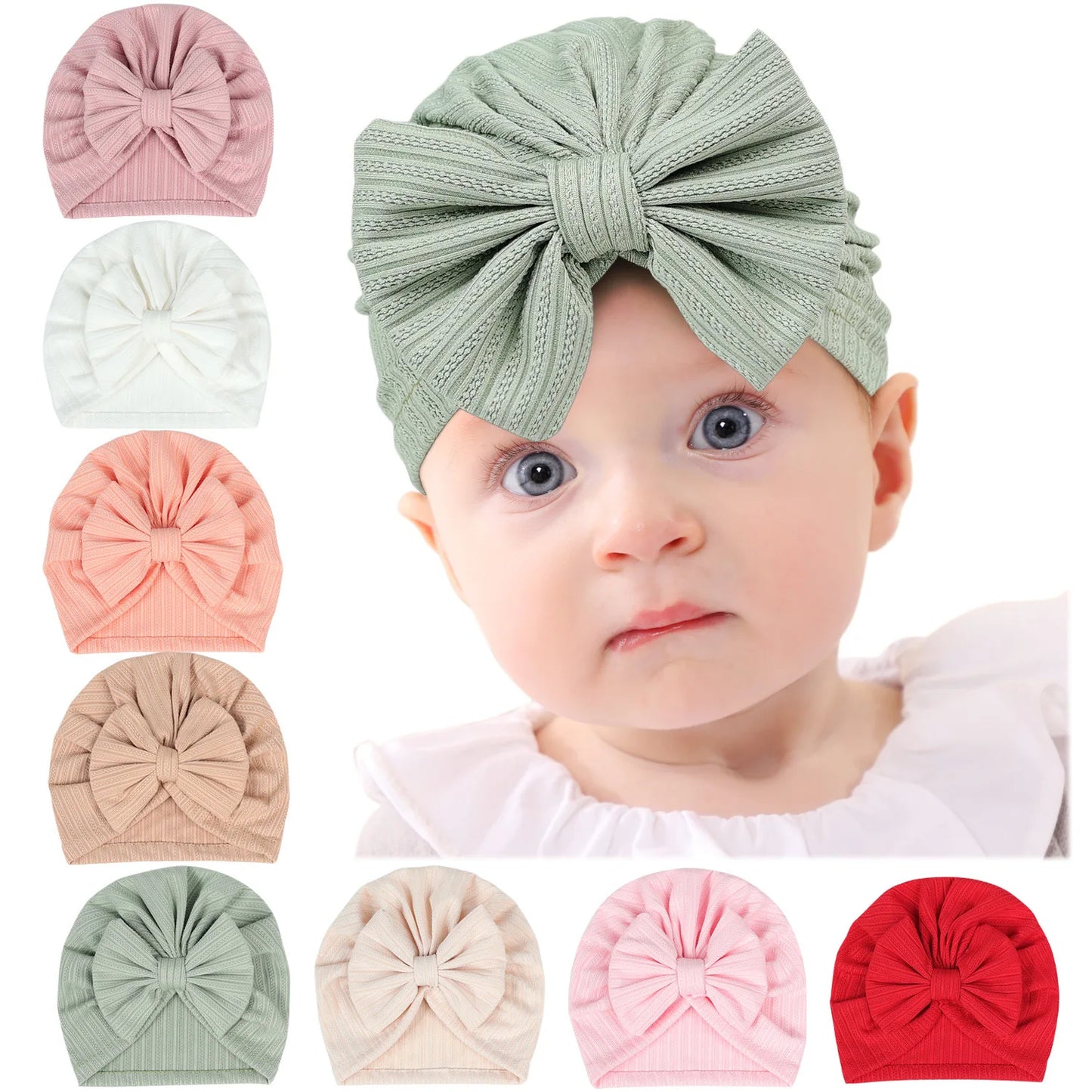 1 Pieces Lytwtw's Children Baby Hat Kids Bowknot Cap Newborn Girls Photography Props Spring Autumn Modis Beanie Infant Props