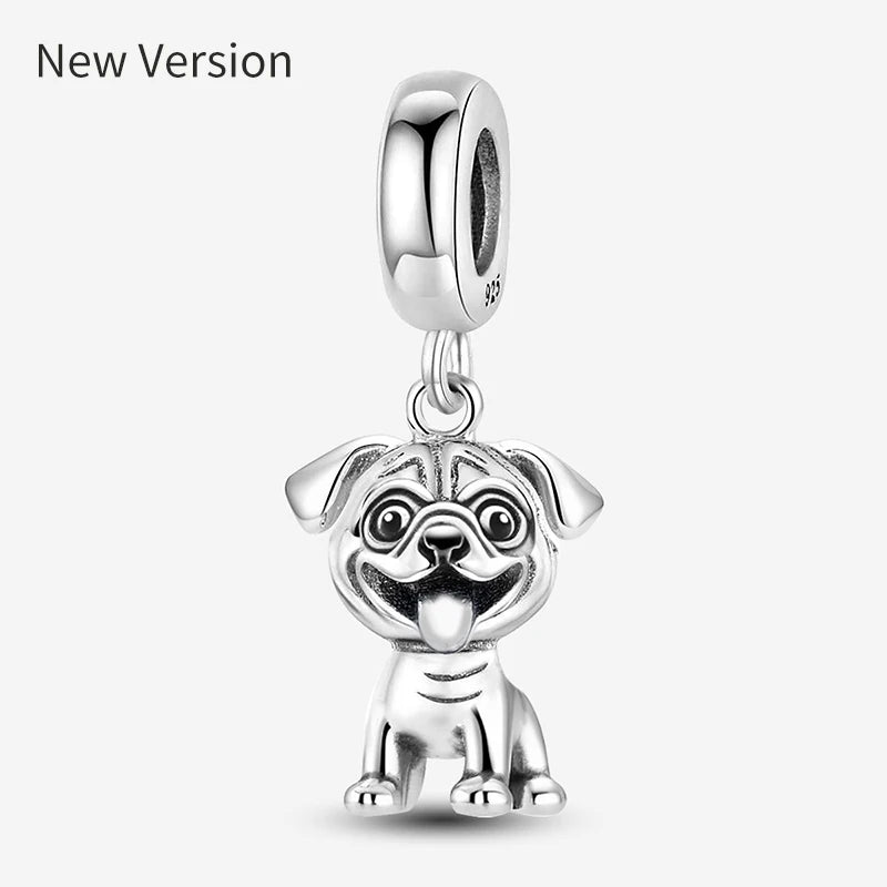 Silver Charm Beads fit Original Pan Charms Bracelet Dog  Love Avocado Flower Silver Jewelry Making DIY Gift