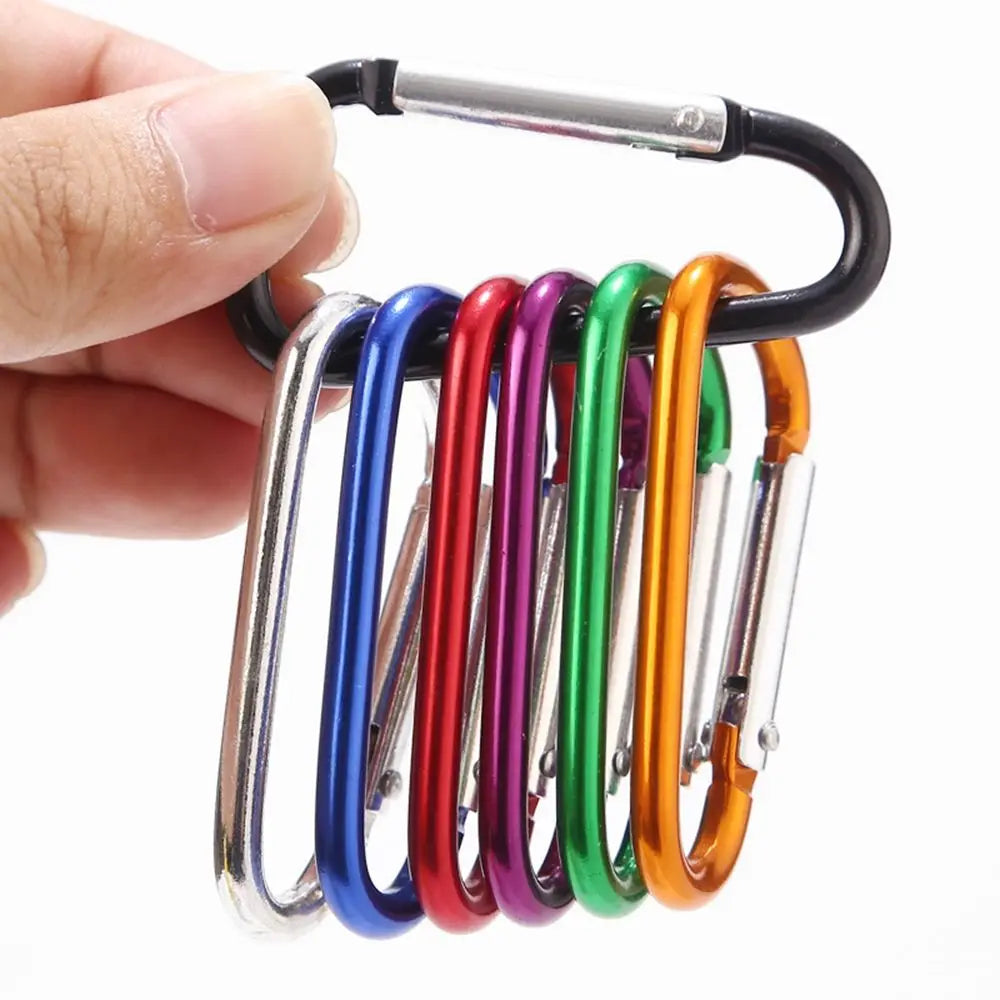 5/10pcs Random Outdoor Sports Multicolor Aluminium Safety Camping Hiking Hook Alloy Carabiner Buckle Keychain Climbing Button