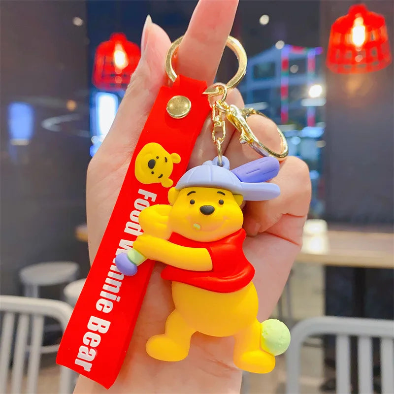 New Anime Disney Keychain Cartoon Mickey Mouse Minnie Lilo & Stitch Cute Doll Keyring Ornament Key Chain Pendant Kids Toys Gifts