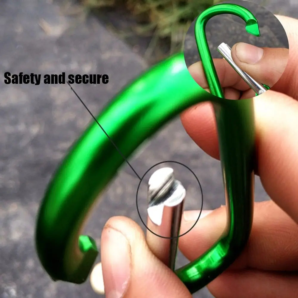 5/10pcs Random Outdoor Sports Multicolor Aluminium Safety Camping Hiking Hook Alloy Carabiner Buckle Keychain Climbing Button