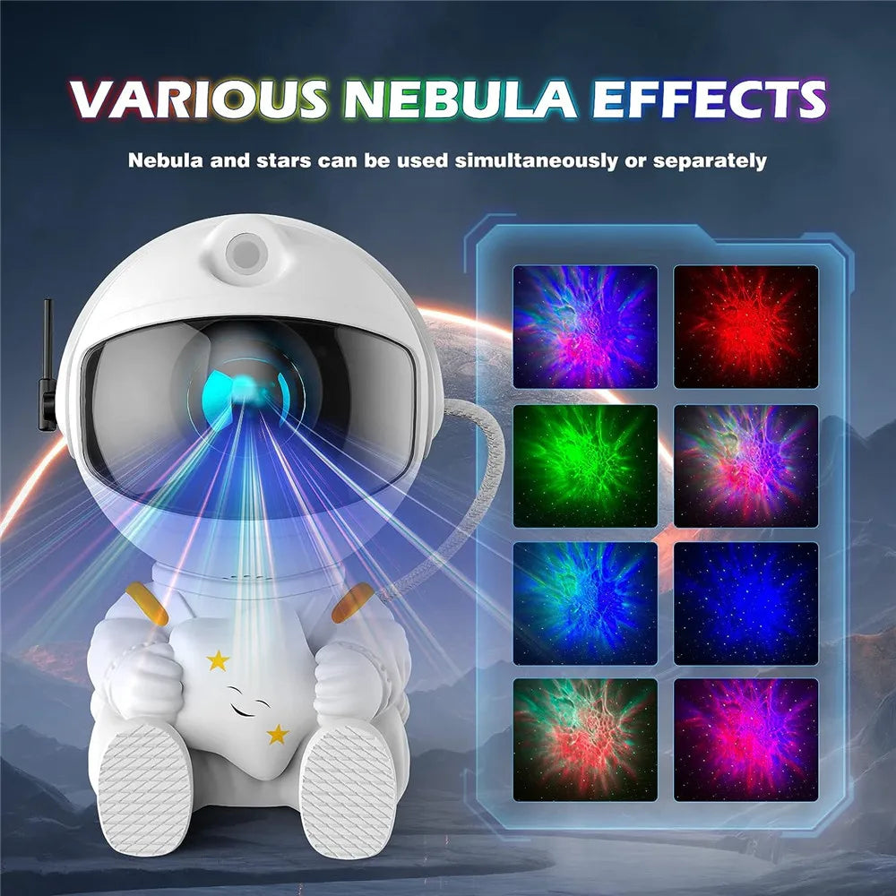 Astronaut Star Projector Galaxy Night Light Space Projector Starry Nebula Ceiling LED Lamp for Bedroom Home Decorative Kids Gift