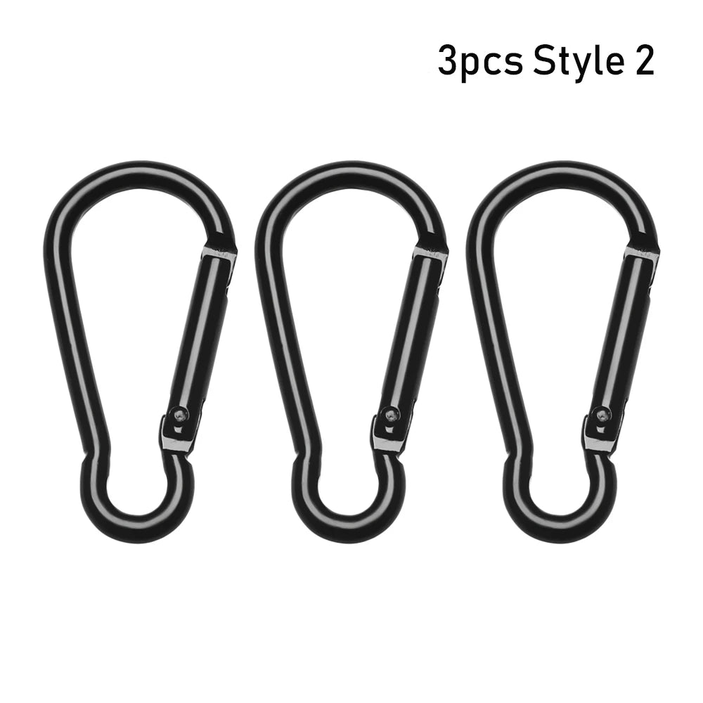 3/6/9pcs Quickdraws Climbing Camping Hiking Packback Buckles D Carabiner Snap Clip Water Bottle Hooks Keychain