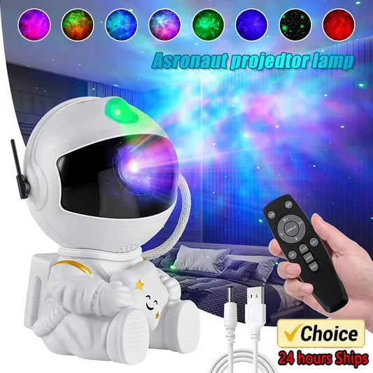 Astronaut Star Projector Galaxy Night Light Space Projector Starry Nebula Ceiling LED Lamp for Bedroom Home Decorative Kids Gift