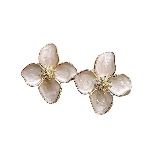 Yupsk Sweet Flower Stud Earrings For Women Vintage Metal Ear Stud Girl Fashion Multi-colored Fresh Earring Party Wedding Jewelry