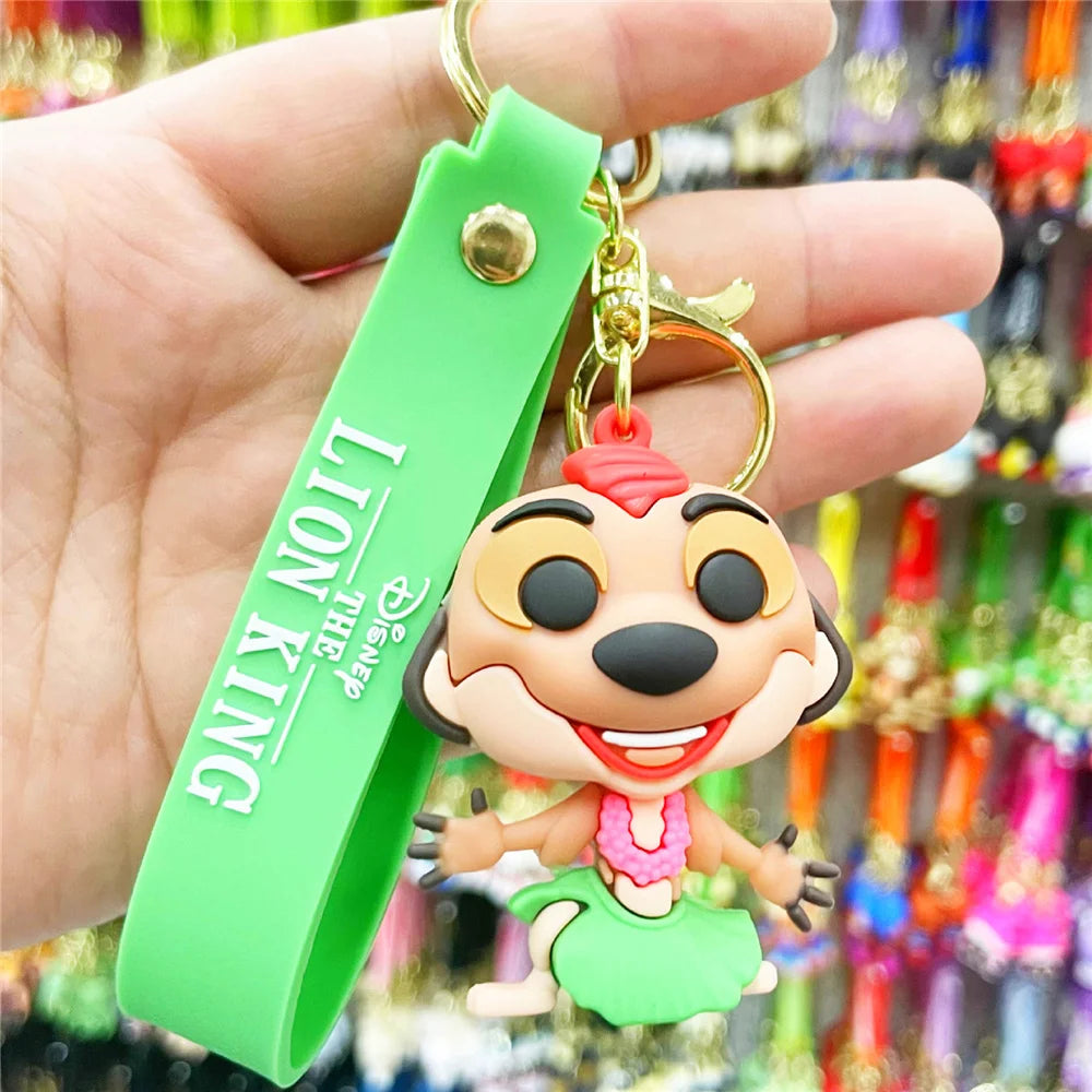 New Anime Disney Keychain Cartoon Mickey Mouse Minnie Lilo & Stitch Cute Doll Keyring Ornament Key Chain Pendant Kids Toys Gifts